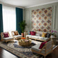 BOHO STYLE WOODEN FLOOR DAYBED SOFA WITH CANE BACKREST