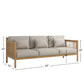 SCANDINAVIAN SOLID WOOD 3 SEATER SPINDLE SOFA