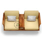 2 SEATER WOODEN SOFA WITH INTEGRATED CENTER CONSOLE TABLE