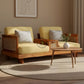 2 SEATER WOODEN SOFA WITH INTEGRATED CENTER CONSOLE TABLE