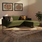 TRADITIONAL WOODEN ARM SOFA WITH CARVED DETAILS