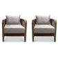 SOLID WOOD 3 SEATER SOFA WITH CURVED CANE ARMS