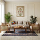 SOLID WOOD 3 SEATER SOFA WITH CURVED CANE ARMS