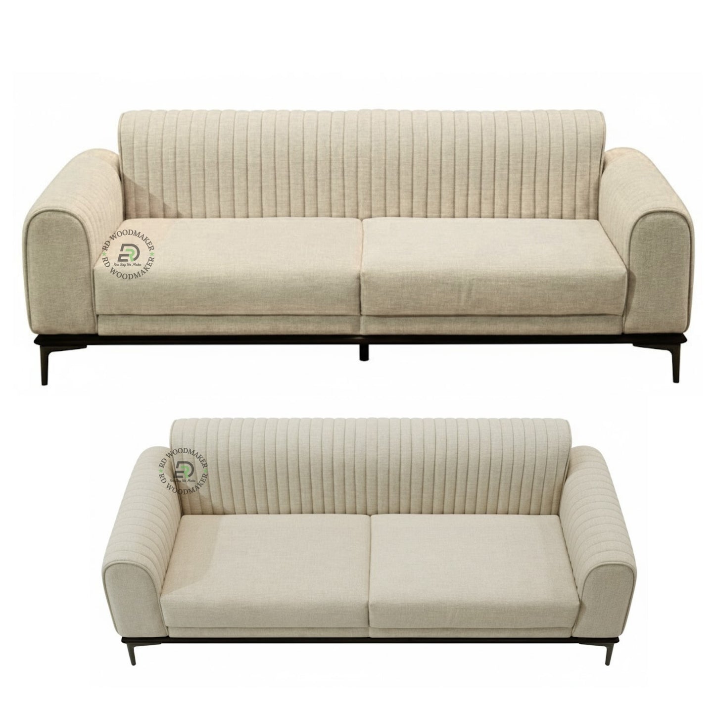 MODERN CANE PANEL SOFA WITH LOW BACK DESIGN