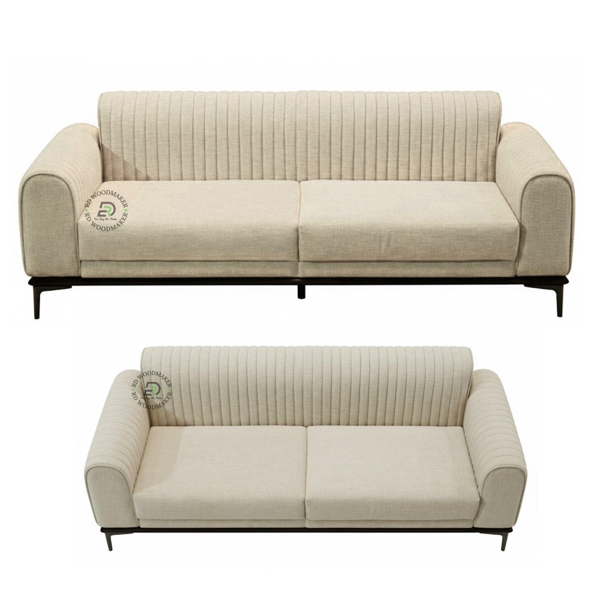 MODERN CANE PANEL SOFA WITH LOW BACK DESIGN