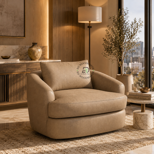 MODERN CURVED UPHOLSTERED LOUNGE SOFA