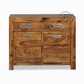 Sheesham Wood Compact Storage Sideboard with Drawers & Cabinet
