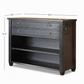 Modern Black Wooden Sideboard with Drawers & Open Shelf Storage