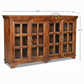 CLASSIC WOODEN GLASS PANEL SIDEBOARD WITH FOUR DOORS