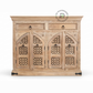 HANDCARVED TRADITIONAL WOODEN SIDEBOARD WITH DRAWERS