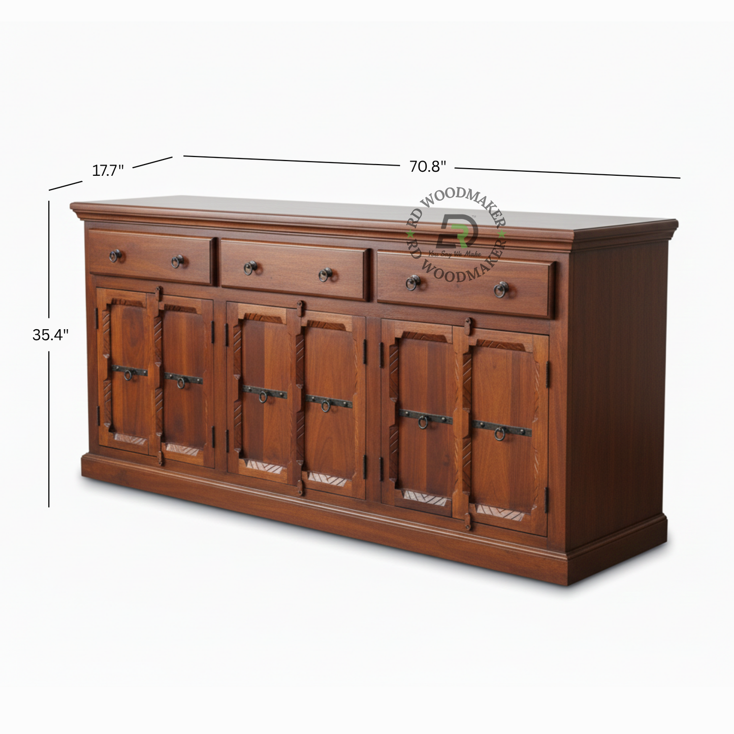 CLASSIC WOODEN SIDEBOARD WITH MULTIPLE DRAWERS AND DOORS