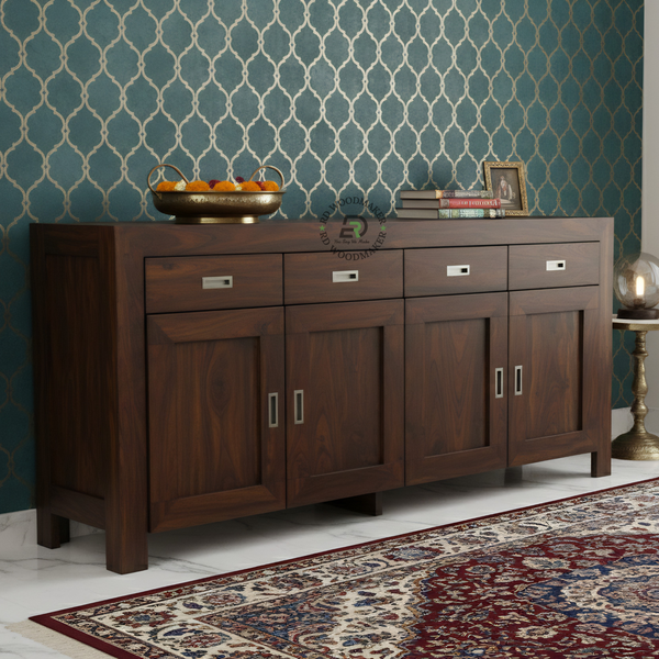 MODERN SOLID WOOD SIDEBOARD WITH DRAWERS AND CABINETS