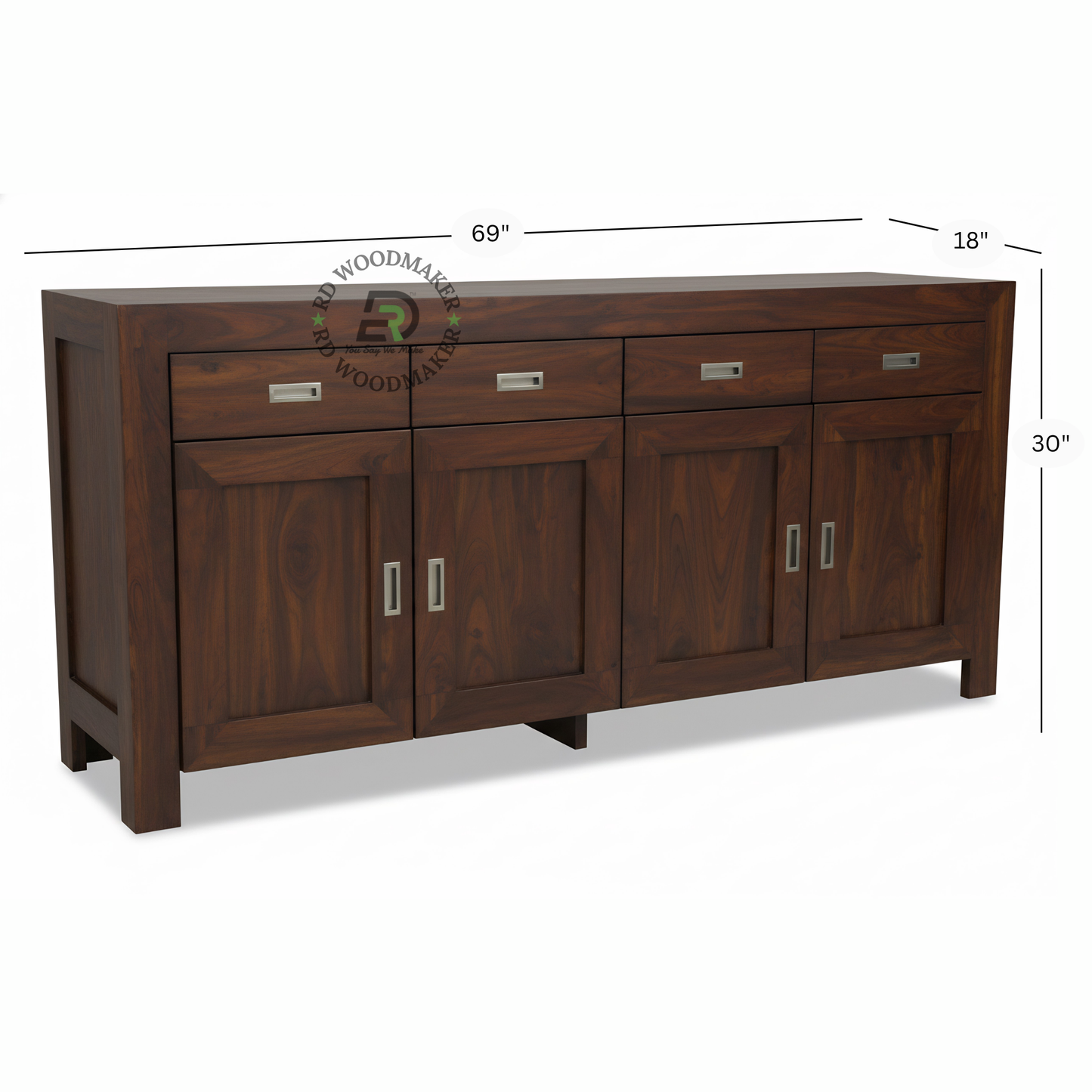 MODERN SOLID WOOD SIDEBOARD WITH DRAWERS AND CABINETS