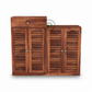 COMPACT WOODEN LOUVER PANEL SIDEBOARD WITH DRAWER