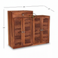 COMPACT WOODEN LOUVER PANEL SIDEBOARD WITH DRAWER