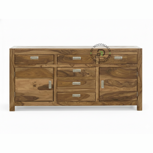 SPACIOUS WOODEN SIDEBOARD WITH MULTIPLE DRAWERS AND CABINETS