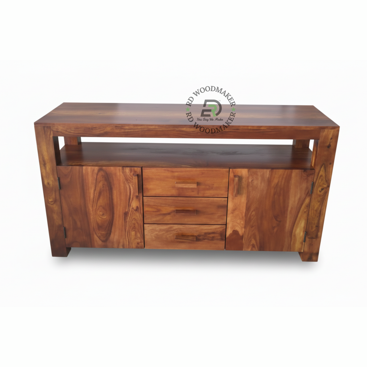 MODERN OPEN SHELF WOODEN SIDEBOARD