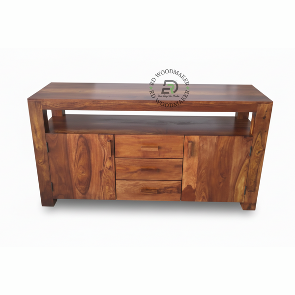 MODERN OPEN SHELF WOODEN SIDEBOARD