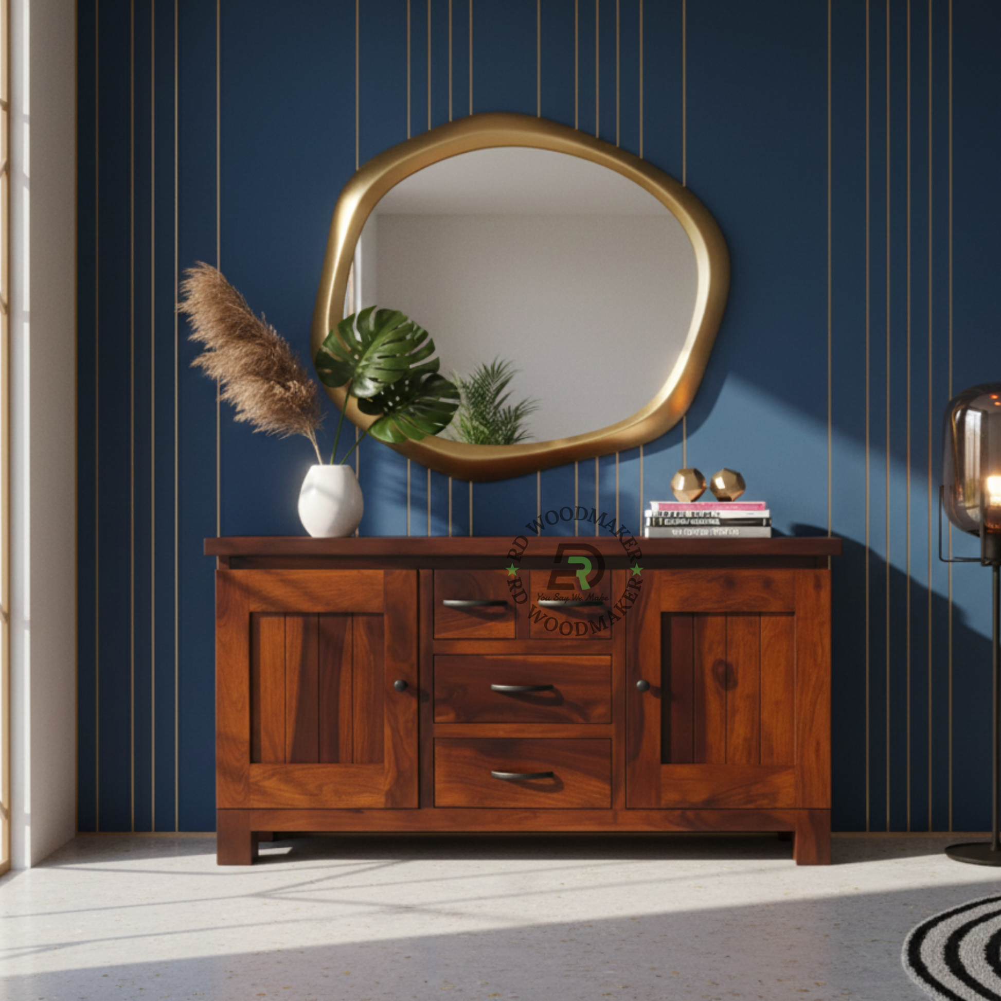 CLASSIC DARK FINISH STORAGE SIDEBOARD