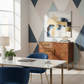 COMPACT HERRINGBONE DESIGN SIDEBOARD WITH METAL BASE