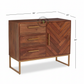 COMPACT HERRINGBONE DESIGN SIDEBOARD WITH METAL BASE