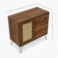 COMPACT CANE PANEL SIDEBOARD WITH METAL LEGS