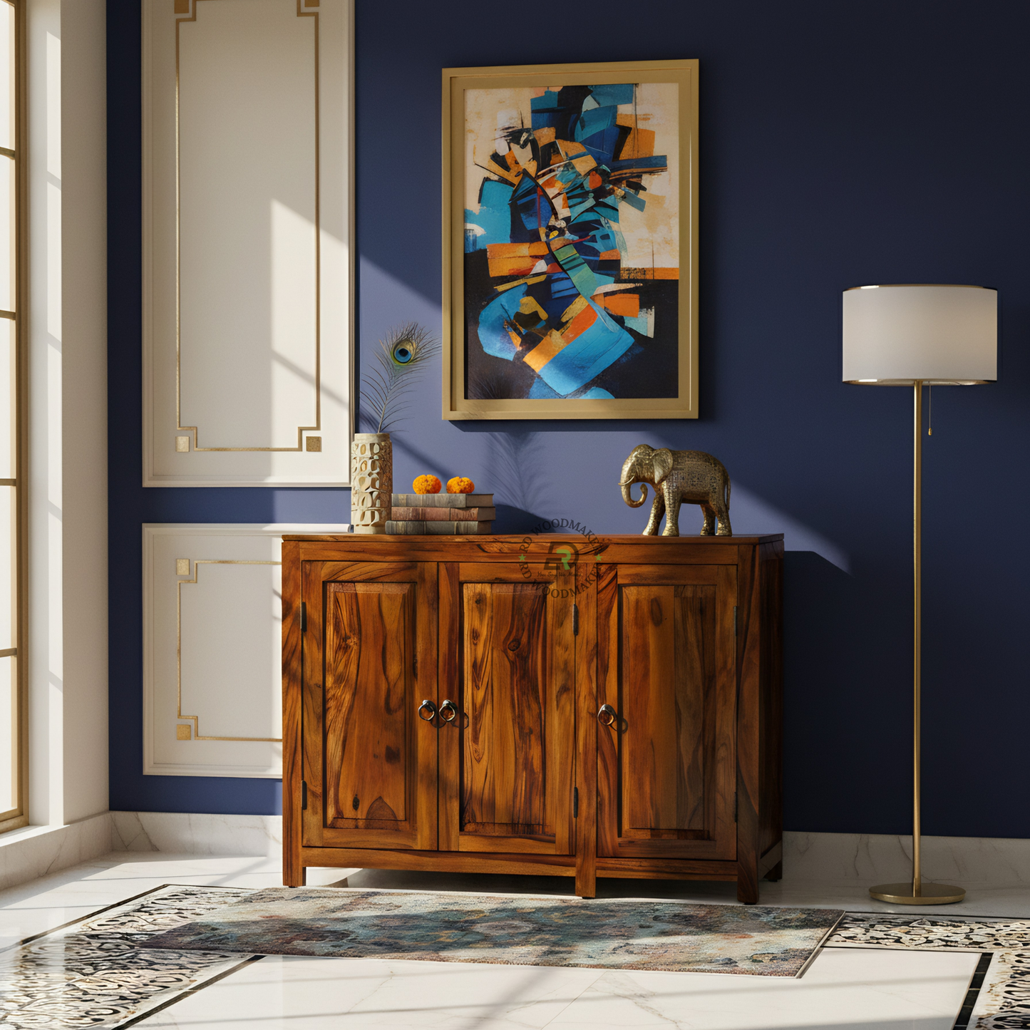 THREE DOOR CLASSIC WOODEN SIDEBOARD