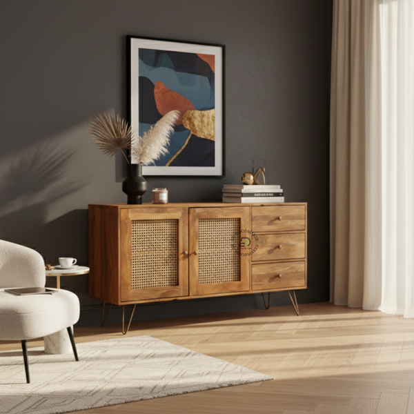 CANE FRONT MULTI STORAGE SIDEBOARD