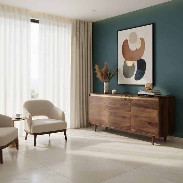 MINIMALIST PANEL WOODEN SIDEBOARD
