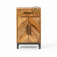 GEOMETRIC WOODEN CABINET WITH DRAWER AND DOUBLE DOORS