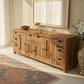 NATURAL SHEESHAM MULTI STORAGE SIDEBOARD WITH DRAWERS