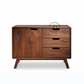 MID-CENTURY SOLID WOOD SIDEBOARD WITH DRAWERS