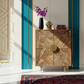 GEOMETRIC PATTERN DESIGNER WOODEN SIDEBOARD