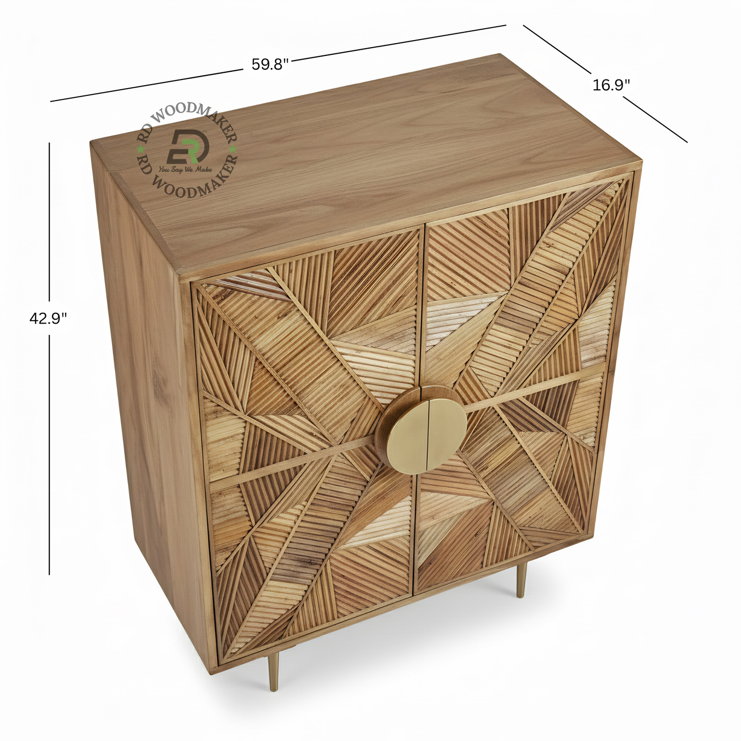 GEOMETRIC PATTERN DESIGNER WOODEN SIDEBOARD