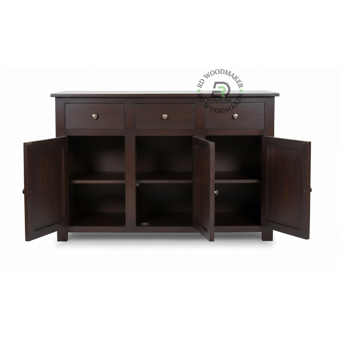 Classic Dark Wood Sideboard with 3 Drawers & 3 Door Storage