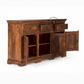 Classic Sheesham Wood 4 Door Sideboard with 3 Drawers Storage