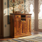 Compact Wooden Sideboard with Open Shelf & Cabinet Storage