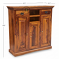 Compact Wooden Sideboard with Open Shelf & Cabinet Storage