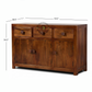 Solid Wood 3 Drawer & 3 Door Sideboard Storage Cabinet