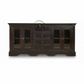 Premium Dark Wood Sideboard with Glass Doors & Drawer Storage