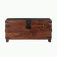 CLASSIC SHEESHAM WOOD STORAGE TRUNK WITH METAL ACCENTS