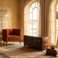 CLASSIC SHEESHAM WOOD STORAGE TRUNK WITH METAL ACCENTS