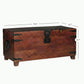 CLASSIC SHEESHAM WOOD STORAGE TRUNK WITH METAL ACCENTS