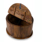 ROUND SOLID WOOD STORAGE TRUNK STORAGE CHEST WITH METAL HARDWARE