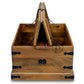 CLASSIC SOLID WOOD STORAGE TRUNK WITH METAL BRACKETS AND LOCK