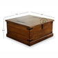 CLASSIC SOLID WOOD STORAGE TRUNK WITH METAL BRACKETS AND LOCK