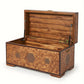 GEOMETRIC INLAY ART SOLID WOOD STORAGE TRUNK WITH HEXAGON PATTERN