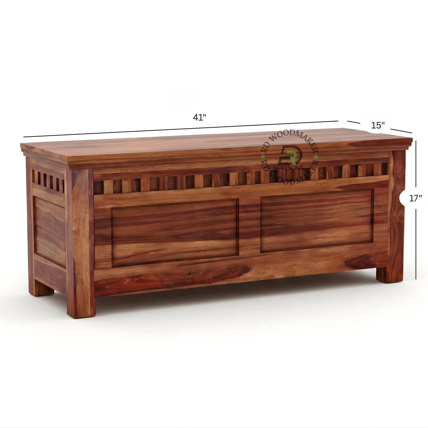 MINIMALIST SOLID WOOD STORAGE BENCH TRUNK