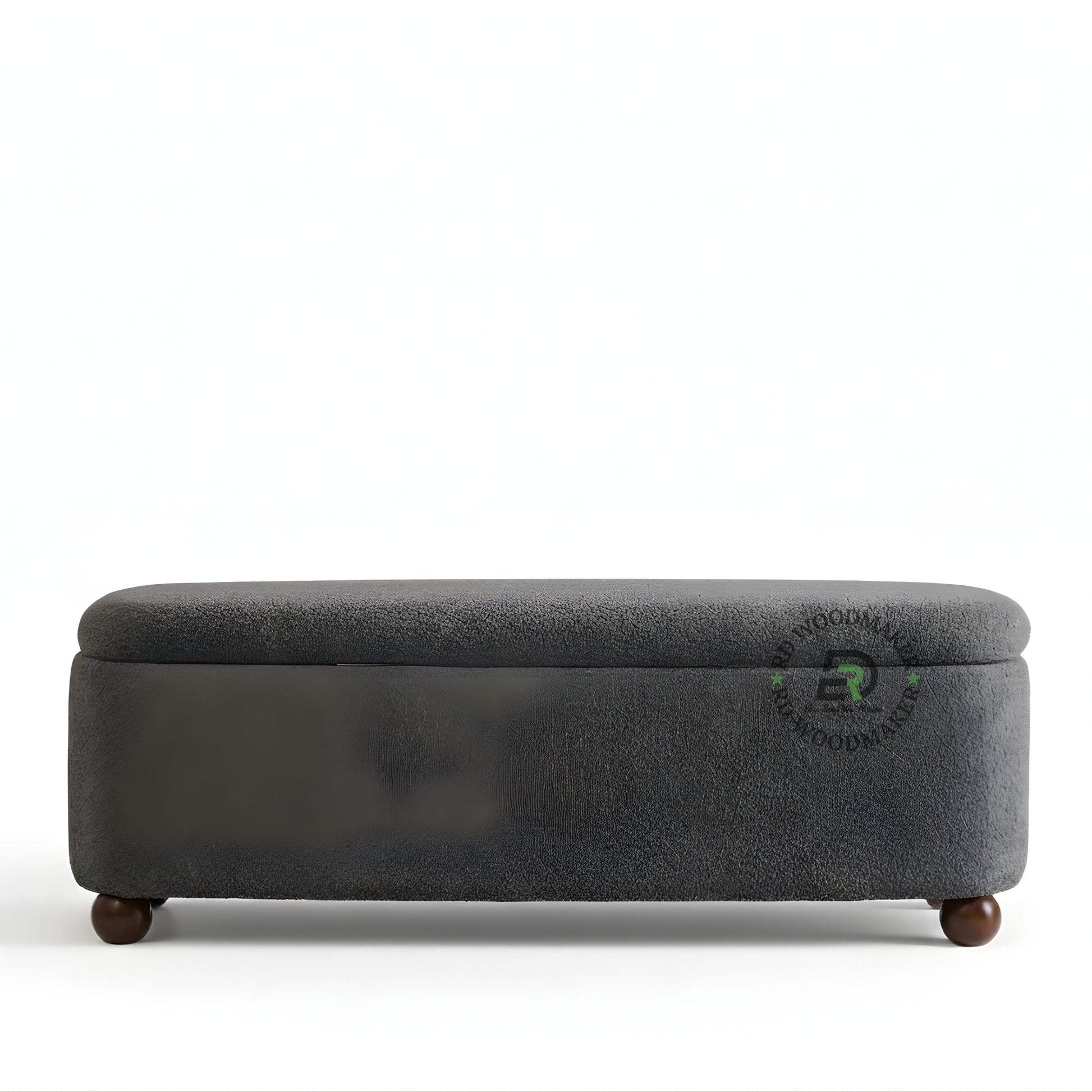 UPHOLSTERED STORAGE OTTOMAN WOODEN TRUNK BENCH WITH FABRIC FINISH
