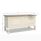DUAL TONE CLASSIC STORAGE TRUNK WITH WOODEN TOP AND CURVED LEGS